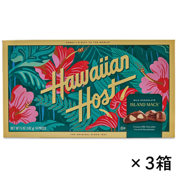 ハワイ 土産 ハワイアンホースト (Hawaiian Host) マカデミアナッツチョコレート ハイビスカス 3箱セット【443107】