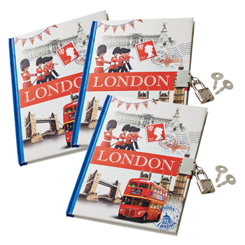 イギリス 土産 ロンドン ロック付きノートブック 3冊セット【887028】