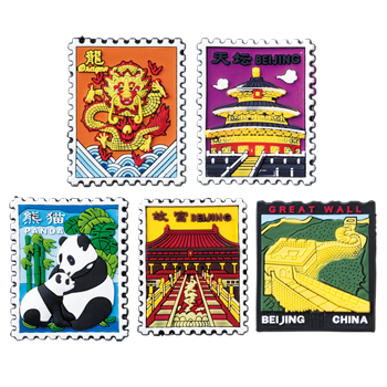 中国 | 中国 切手型マグネット 5個セット【167519】