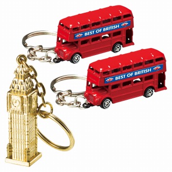 イギリスお土産 | ロンドンバス＆ビッグベン キーホルダー 3個セット【201186】
