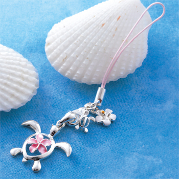 海外仕様】 ハワイ | 海亀（ホヌ）＆プルメリア ストラップ【163626