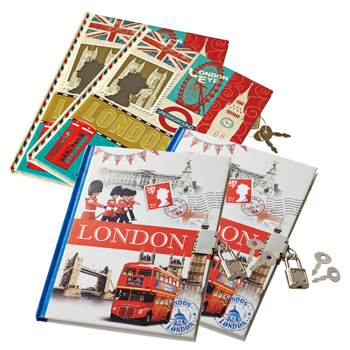 イギリス | ロンドン ロック付きノートブック 4冊セット【201187】