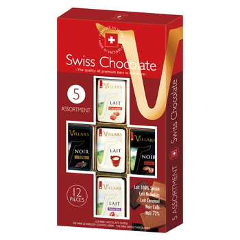 スイス 土産 ビラーズ (Villars) アソートチョコレート (1箱12枚入り