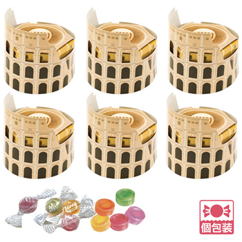 イタリア 土産 コロッセオ ミニフルーツキャンディ 6箱セット 個包装