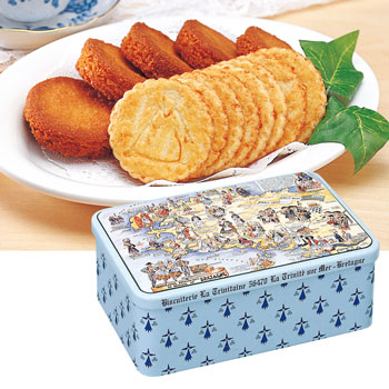 フランス 土産 ラ・トリニテーヌクッキー ブルターニュマップ柄