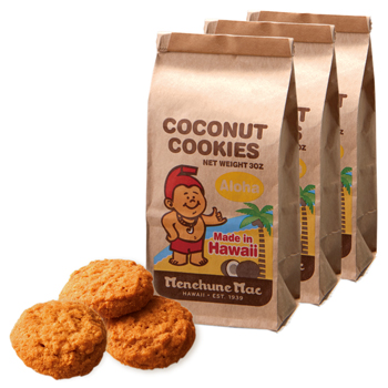 ハワイ | メネフネマック ココナッツクッキー 3袋セット【203045】