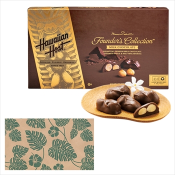 ハワイ | メモリアルラッピング (ナチュラルクラフト) マカデミアナッツ ティキ チョコレート【203098】