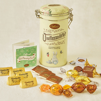 カファレル Caffarel ティーコレクション ティーキャニスター M チョコレート 15粒入り ブランド紙袋付【880512】