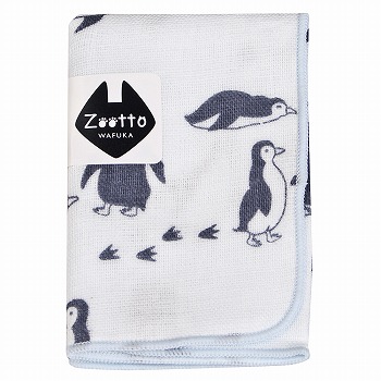 Zootto 泉州 タオル ガーゼハンカチ ペンギン 日本製 綿100%【105228】